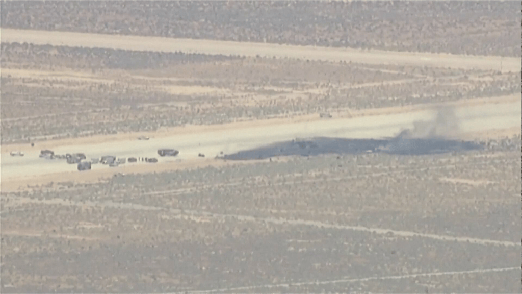 Video shows aftermath of B-52 Stratofortress crash at Edwards Air Force Base