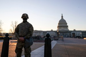 National Guard troops are authorized to carry their weapons on Capitol grounds