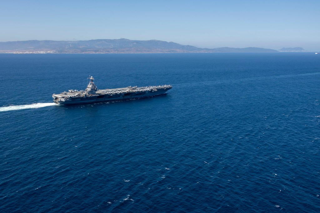 USS Gerald R. Ford transits Strait of Gibraltar
