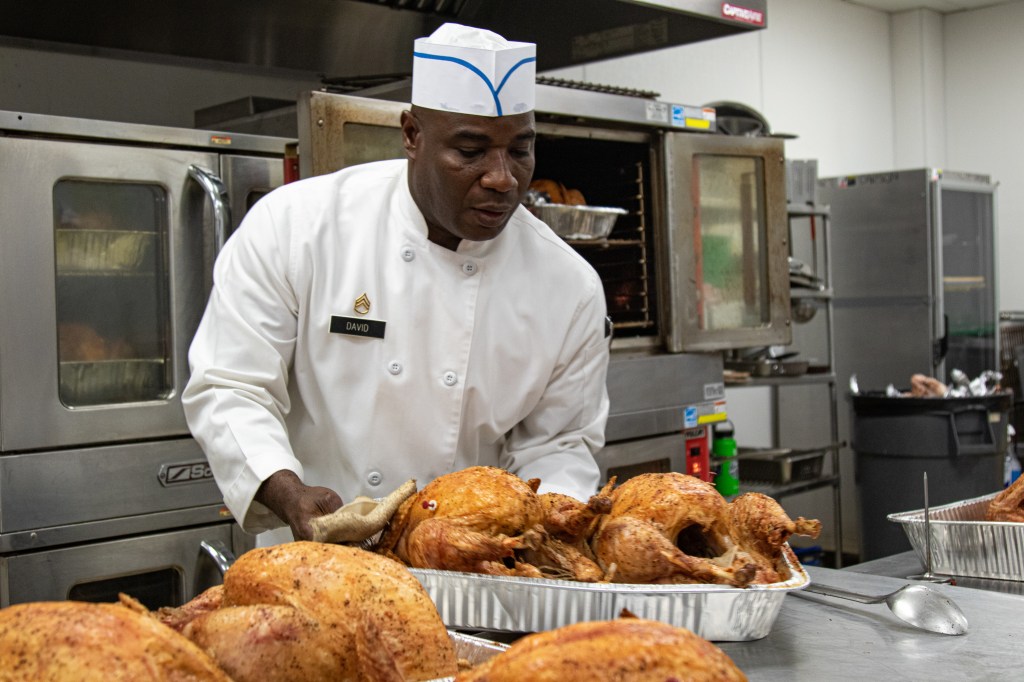 Fort Carson cooks work overtime to prep Thanksgiving meals for charity