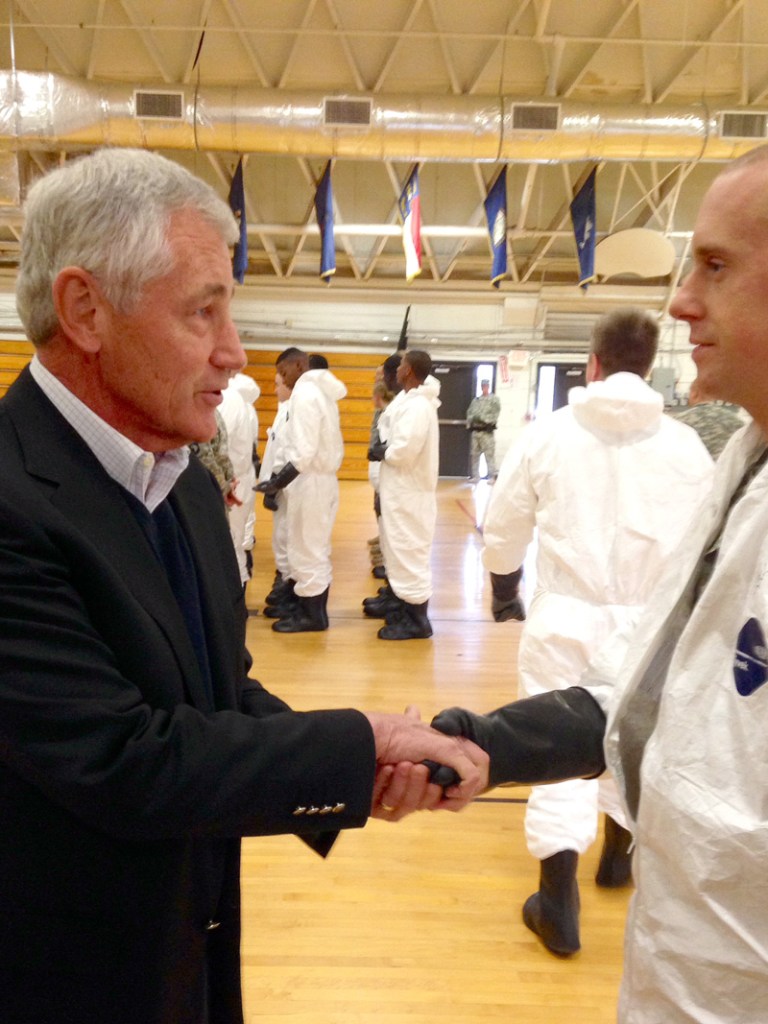 Hagel defends Ebola mission in Fort Campbell visit