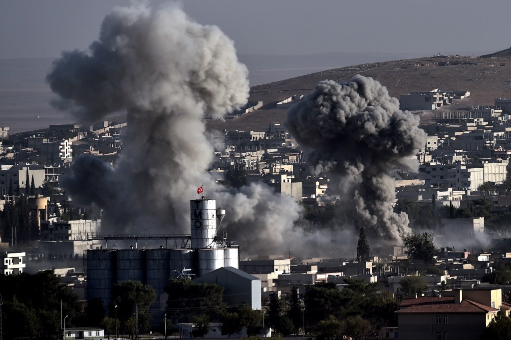 IS airstrike targets include barracks, boats, Humvees