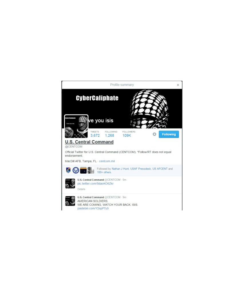 CENTCOM’s Twitter account hacked by Islamic State supporters