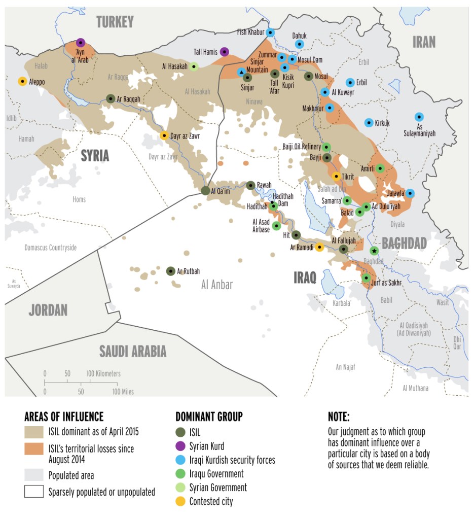 New DoD map shows Islamic State losing territory