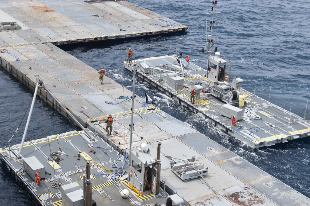 US humanitarian pier reanchored to the coast of Gaza
