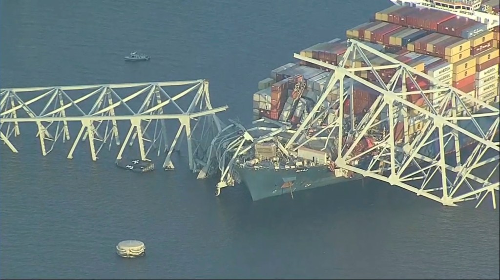 Baltimore’s Key Bridge collapses after being struck by cargo ship