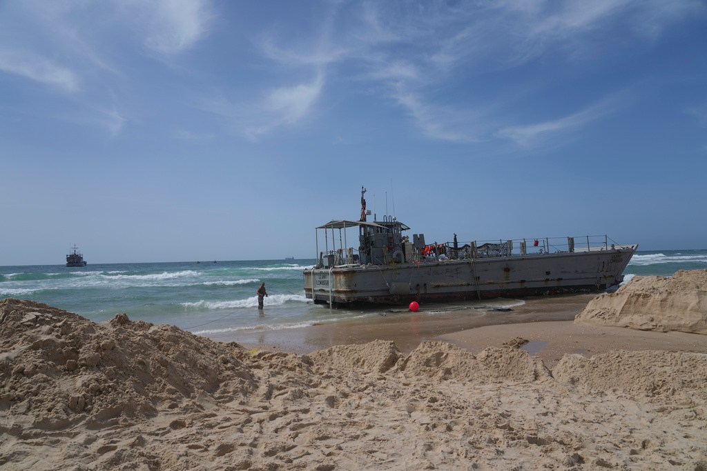 Soldier injured in Gaza pier mission transported to Army hospital