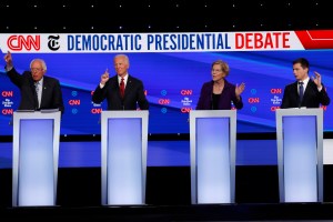 Trump’s troop withdrawal from Syria draws criticism at latest Democratic debate