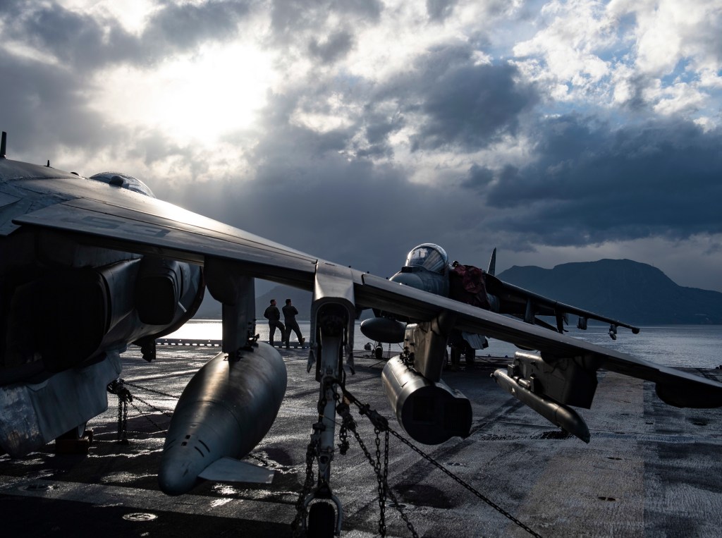 Harrier with the 22nd MEU damaged after ingesting refueling strap