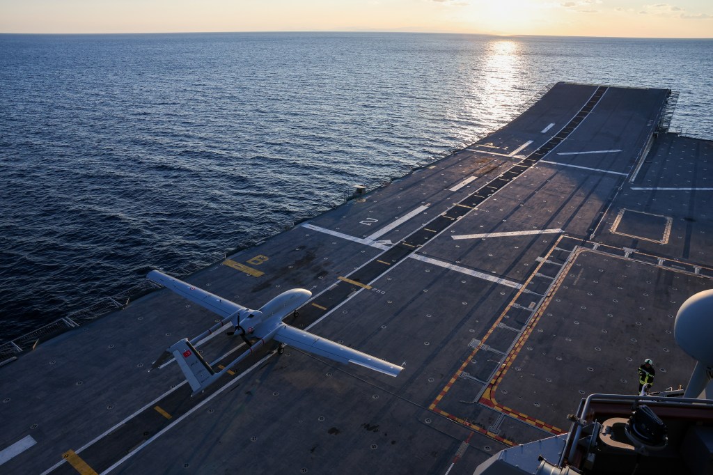Turkish strike drone completes first carrier landing, takeoff