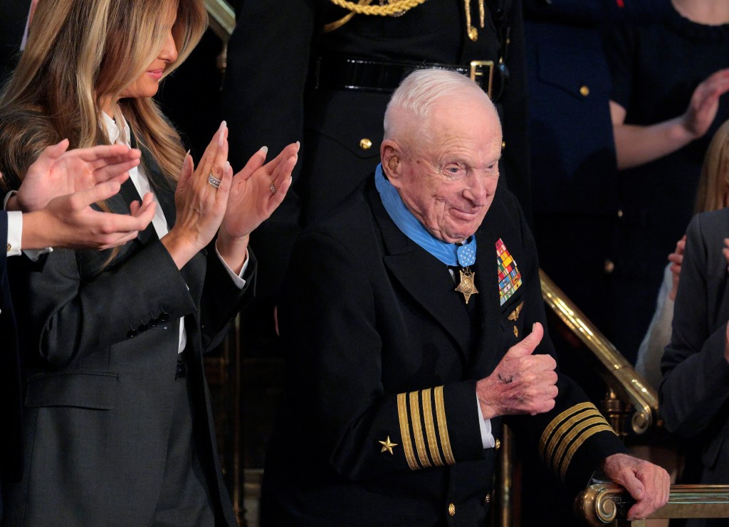 Trump presents Medal of Honor to 100-year-old Korean War veteran during State of the Union