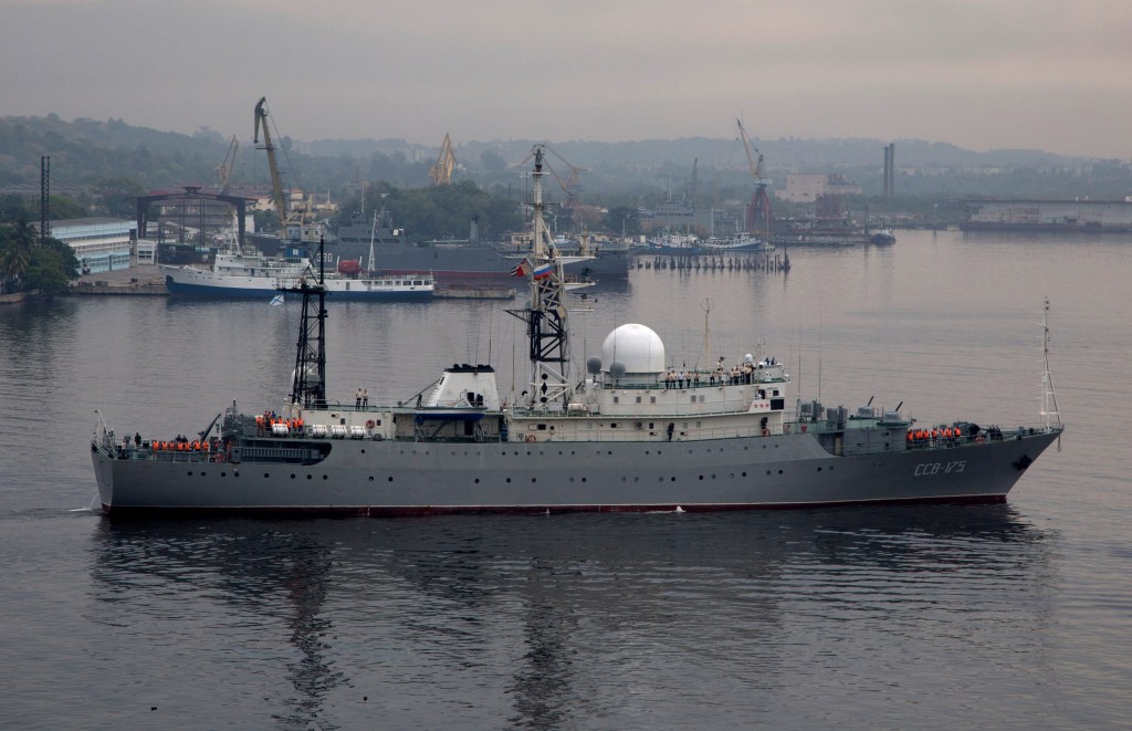 Russian spy ship lurking off US coast conducting ‘unsafe operation’