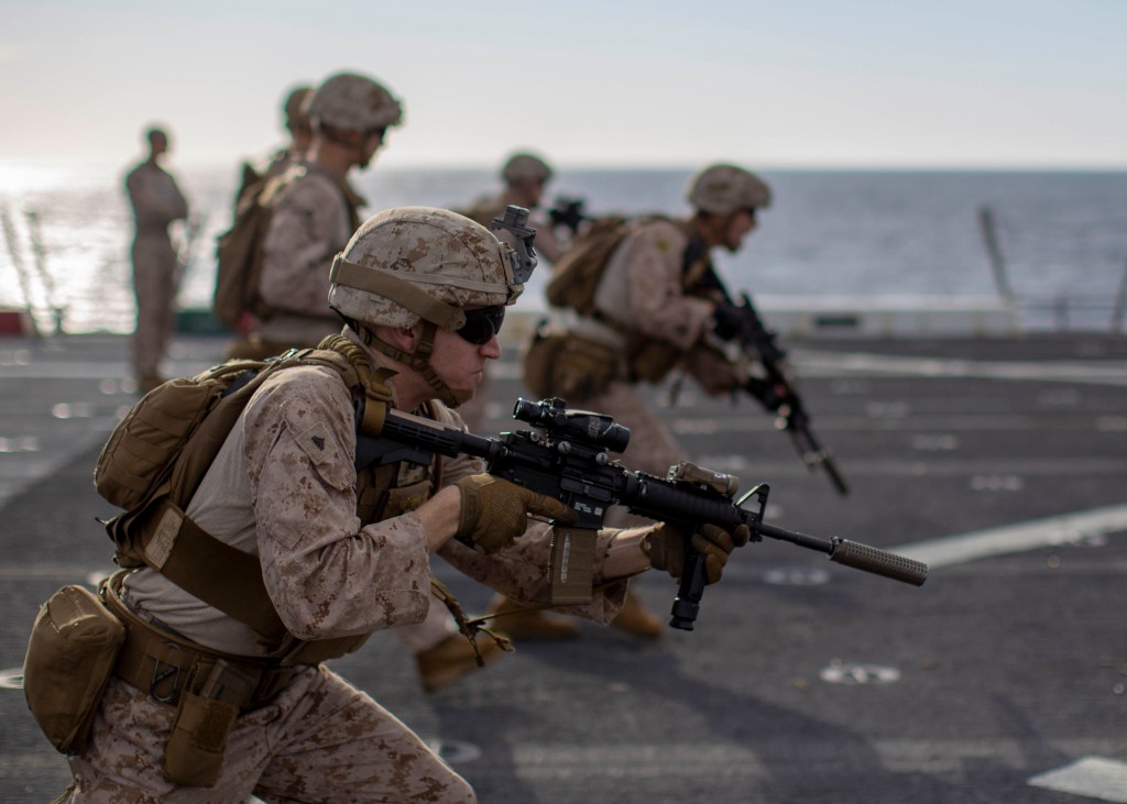 All of the Marine M27 rifles are in ―  if you’re not a grunt or working with them, you’re not getting one
