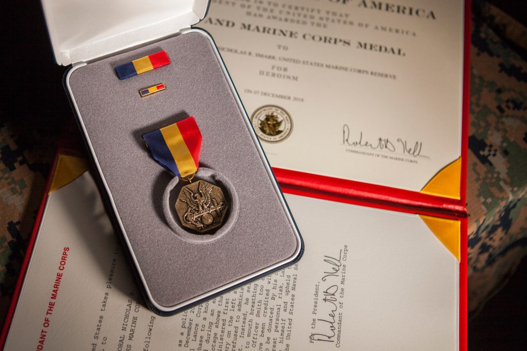 Lance corporal awarded highest medal for non-combat bravery for rescuing a drowning elderly man