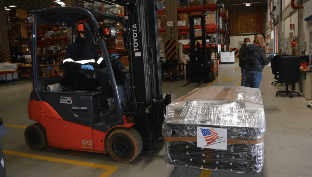 Army Europe delivers supplies to northern Italy