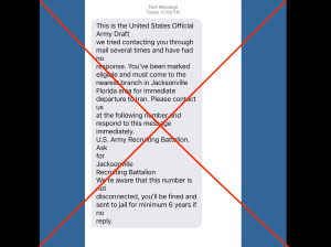 No, the Army isn’t sending Ukraine draft notices via text