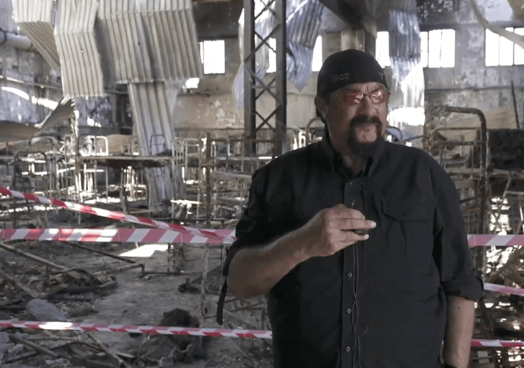 Steven Seagal appears in Ukraine, serving as a Russian spokesperson
