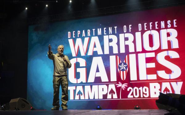 How Jon Stewart saved the Warrior Games from the clutches of an evildoer!