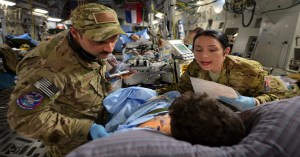 Air Force medical team evacuates sailor wounded by IED in Syria