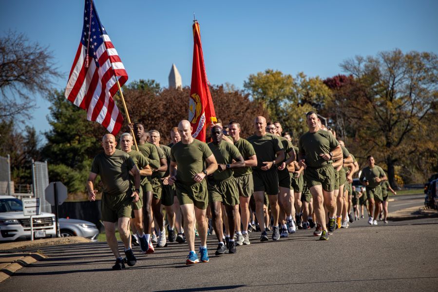 ‘Marines do it different,’ Corps’ leaders say during moto birthday run