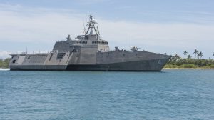 US Navy littoral combat ship shows off maintenance capabilities overseas