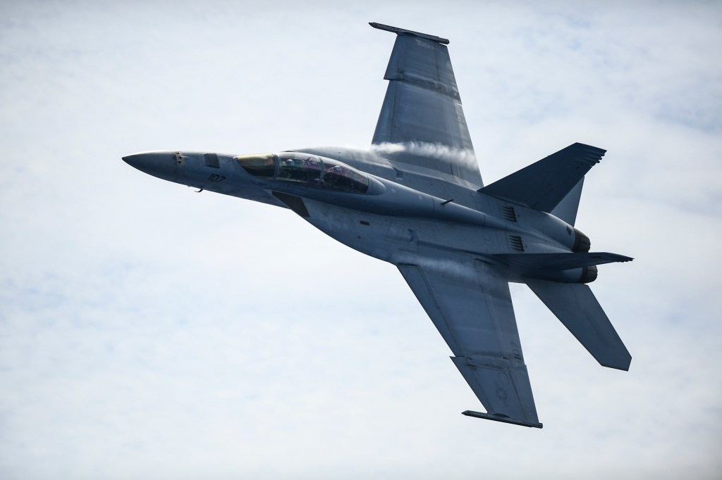 Super Hornet engine catches fire in flight