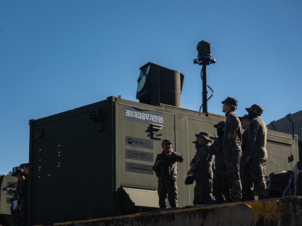 South Korean lasers down three drones in Army demo, Hanwha says